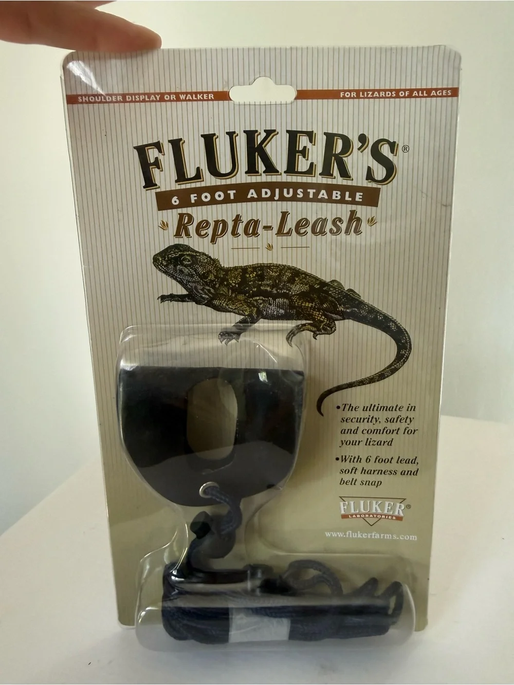 Fluker’s Black Repta-Leash 6-Foot Size Large Adjustable Lizard Harness New #M042